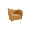 GRADE A1 - Yellow Velvet Armchair with Scooped Back and Gold Legs - Cara