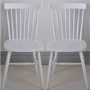 Carolina White Spindled Back Solid Wood Pair of Dining Chairs