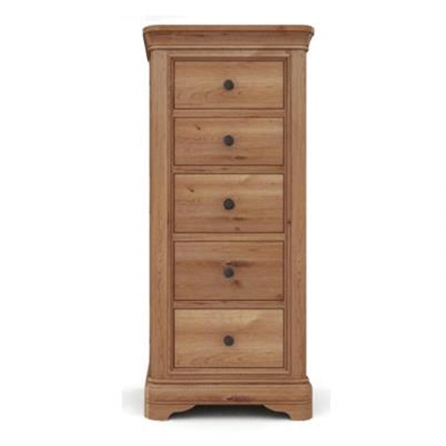 Wilkinson Furniture Carmen 5 Drawer Tall Chest in Oak