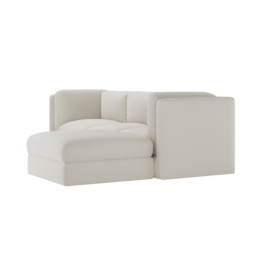 Cream Chenille 4 Seater Modular Chaise L-Shape Corner Sofa - Cameron