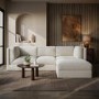 Cream Chenille 4 Seater Modular Chaise L-Shape Corner Sofa - Cameron