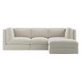 Cream Chenille 4 Seater Modular Chaise L-Shape Corner Sofa - Cameron