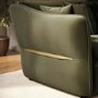 ONLY OPENED - Khaki Green Velvet 3 Seater Pull Out Sofa Bed - Carmela