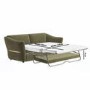 ONLY OPENED - Khaki Green Velvet 3 Seater Pull Out Sofa Bed - Carmela