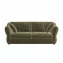 ONLY OPENED - Khaki Green Velvet 3 Seater Pull Out Sofa Bed - Carmela
