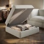 Cream Chenille Ottoman Storage Footstool - Cameron