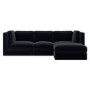 Navy Blue Chenille 4 Seater Modular Chaise L-Shape Corner Sofa - Cameron