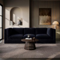 Navy Blue Chenille 4 Seater Modular Sofa - Cameron