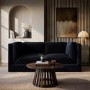 Navy Blue Chenille 3 Seater Modular Sofa - Cameron