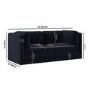 Navy Blue Chenille 3 Seater Modular Sofa - Cameron