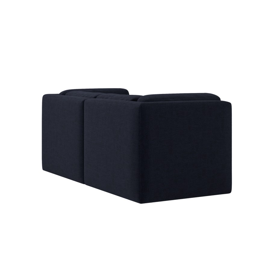 Navy Blue Chenille 3 Seater Modular Sofa - Cameron