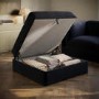Navy Blue Chenille Ottoman Storage Footstool - Cameron