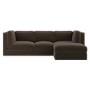 Brown Chenille 4 Seater L-Shape Modular Chaise Corner Sofa - Cameron