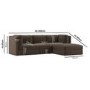 Brown Chenille 4 Seater L-Shape Modular Chaise Corner Sofa - Cameron