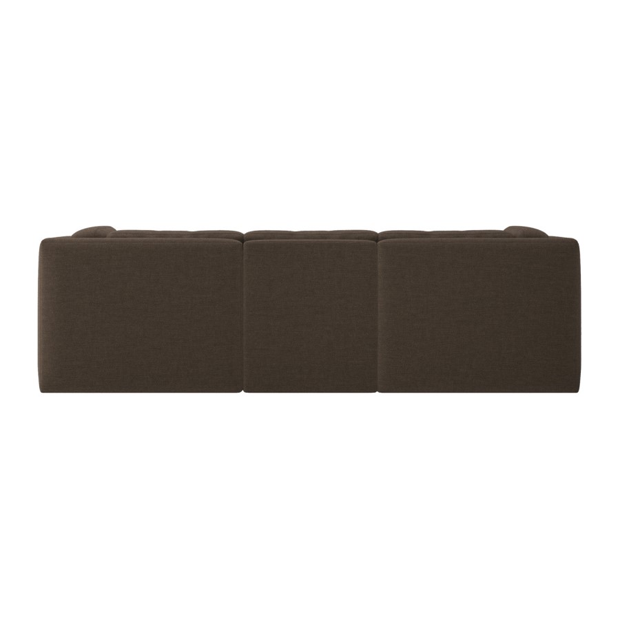 Brown Chenille 4 Seater L-Shape Modular Chaise Corner Sofa - Cameron