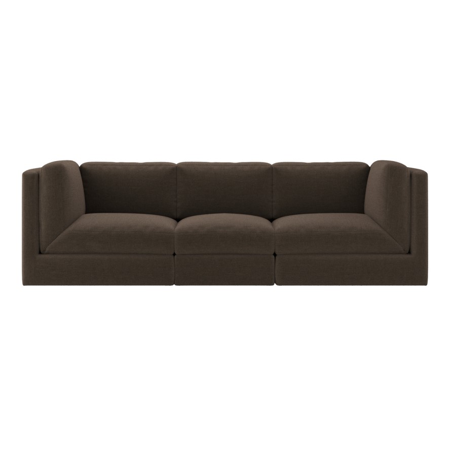 Brown Chenille 4 Seater Modular Sofa - Cameron
