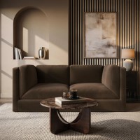 Brown Chenille 3 Seater Modular Sofa - Cameron