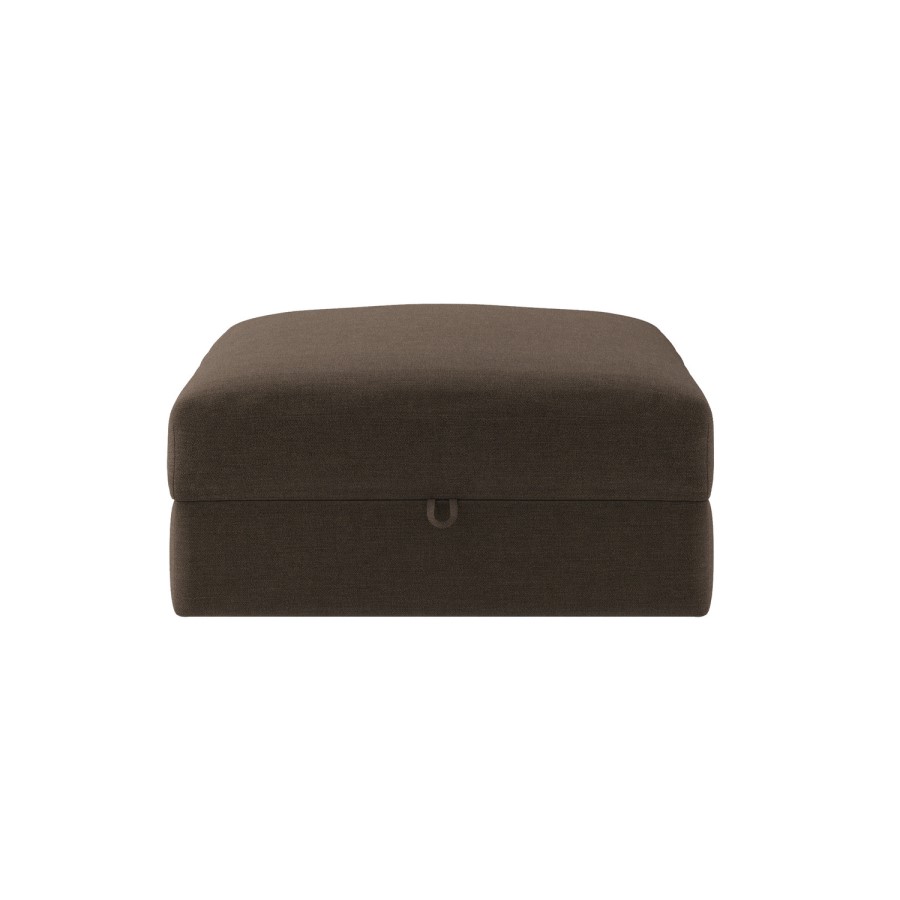 Brown Chenille Ottoman Storage Footstool - Cameron