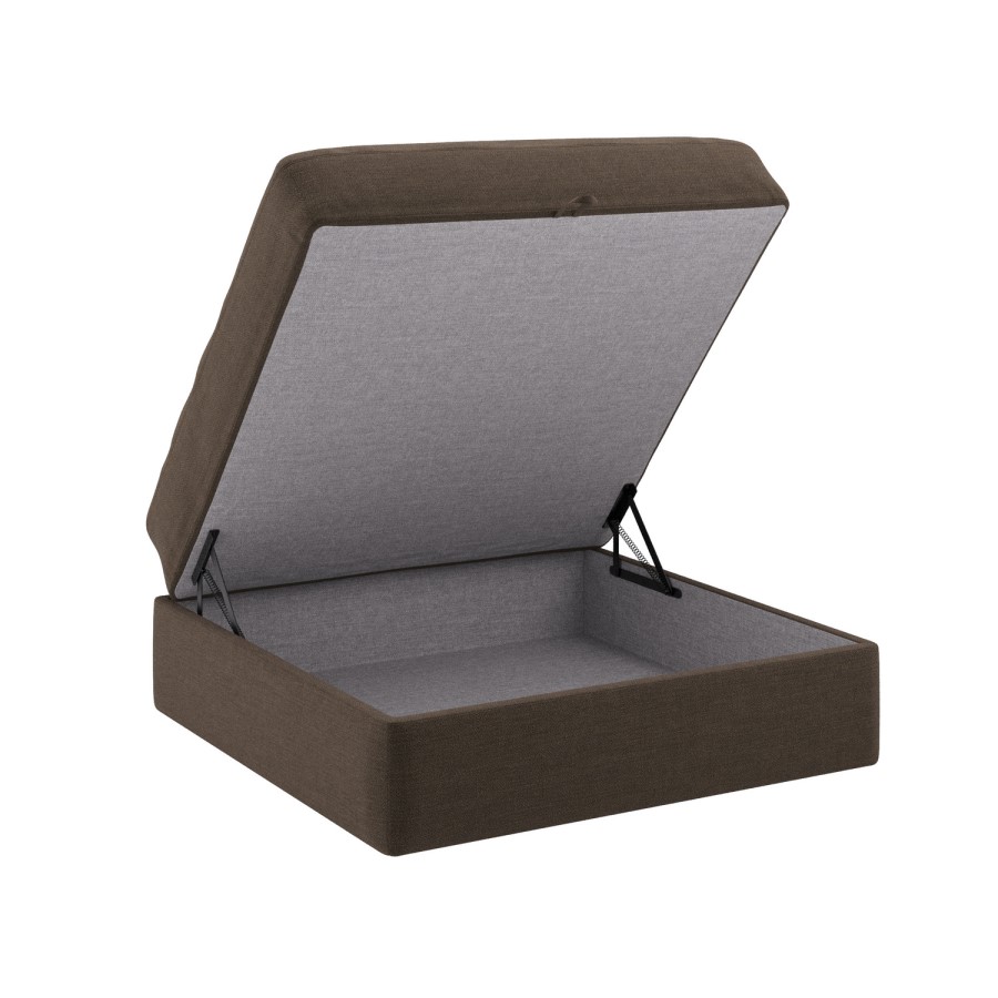 Brown Chenille Ottoman Storage Footstool - Cameron