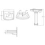 Taylor & Moore Pedestal Sink - 1 Tap Hole