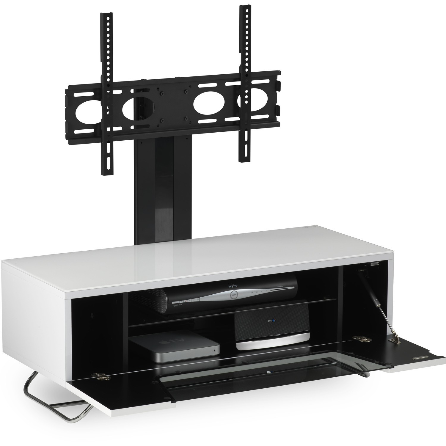 Alphason Cro2 1000bkt Wh Chromium 2 Tv Cabinet With Bracket For Up