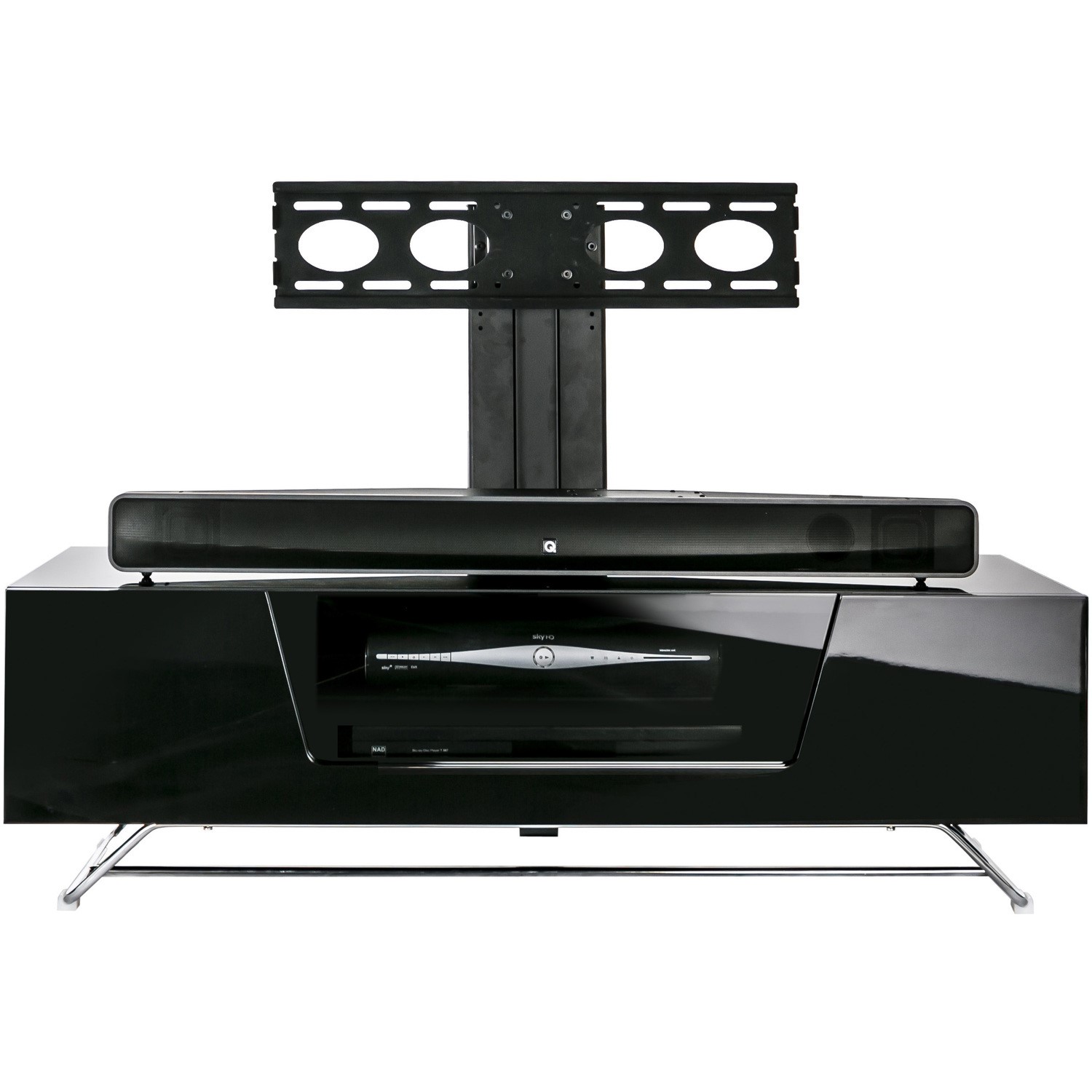 Alphason Cro2 1200bkt Bk Chromium 2 Tv Cabinet With Bracket For Up