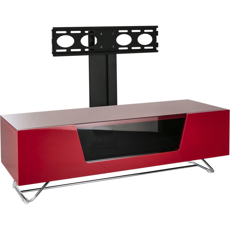 Alphason CRO2-1200BKT-RE Chromium 2 TV Cabinet with Bracket for up to 50" TVs - Red