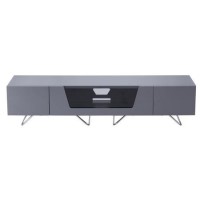 Alphason Chromium High Gloss TV unit in Grey with Glass Infra Red Friendly Door