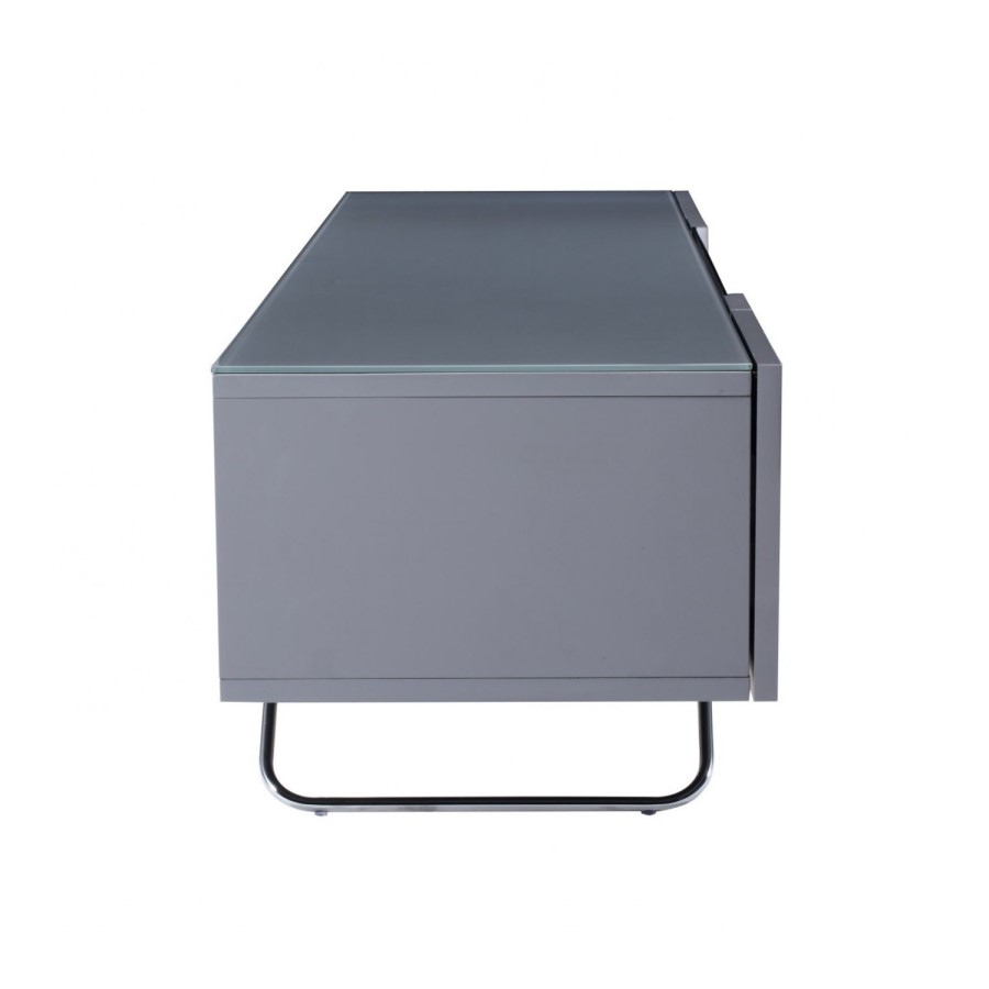 Alphason Chromium High Gloss TV unit in Grey with Glass Infra Red Friendly Door