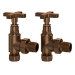 Bronze Cross Head Traditional Angled Radiator Valves