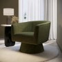 ONLY OPENED - Green Boucle Swivel Armchair - Cairo