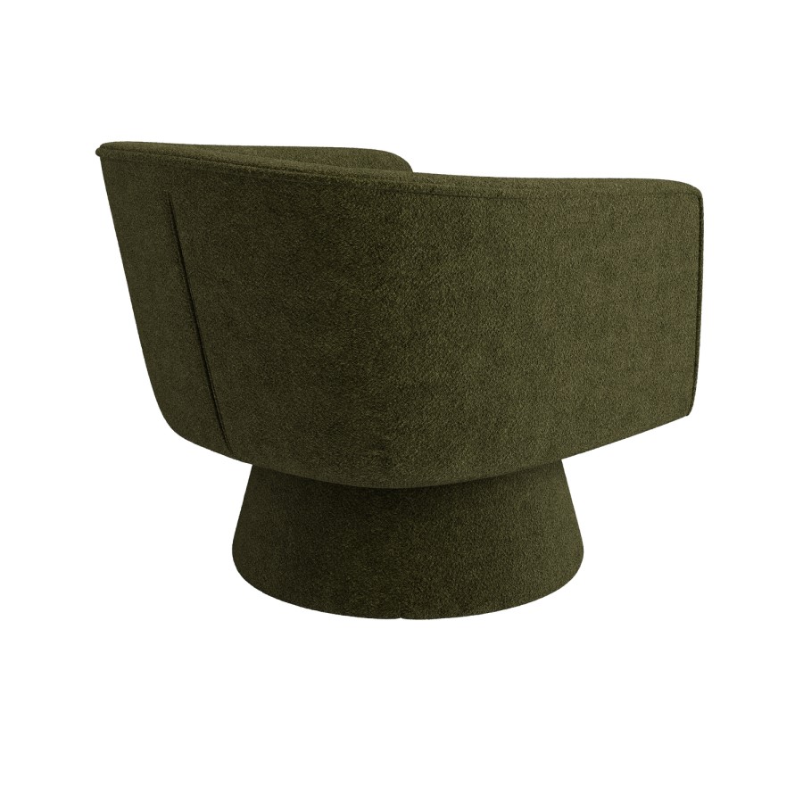 ONLY OPENED - Green Boucle Swivel Armchair - Cairo