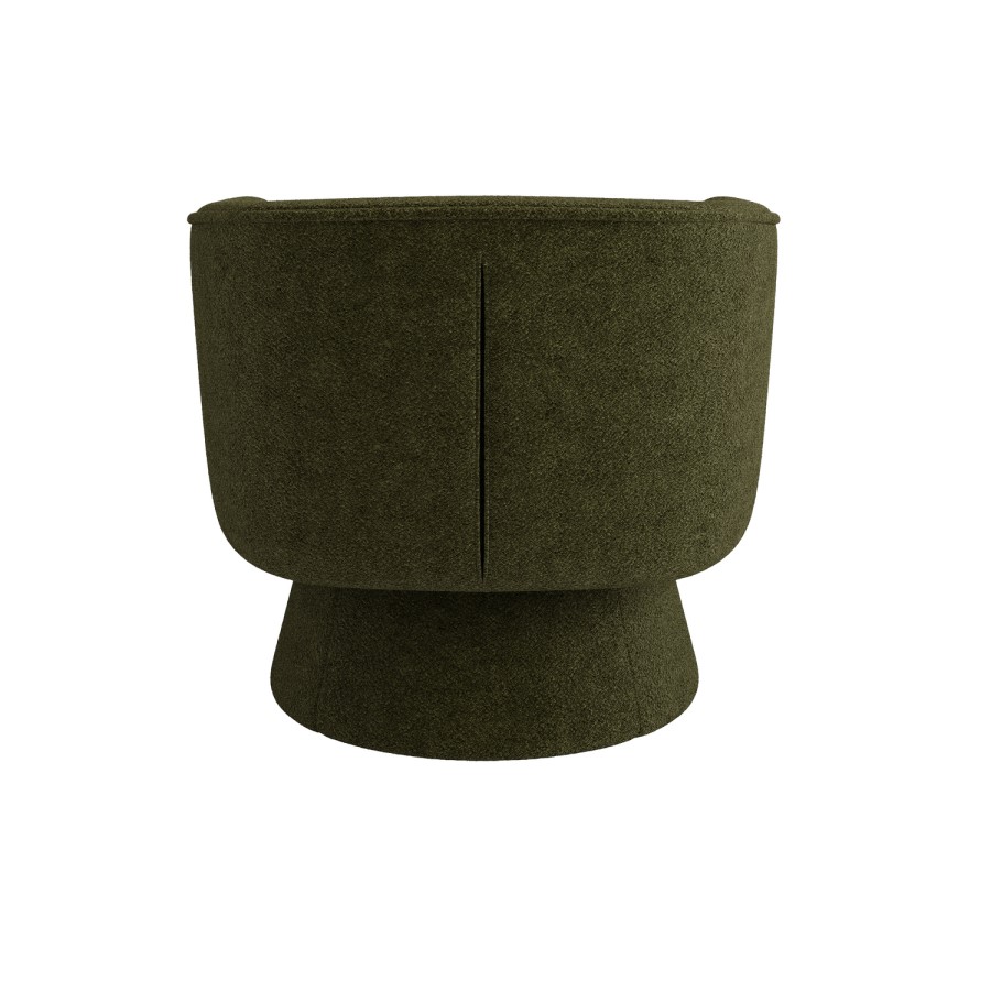 ONLY OPENED - Green Boucle Swivel Armchair - Cairo