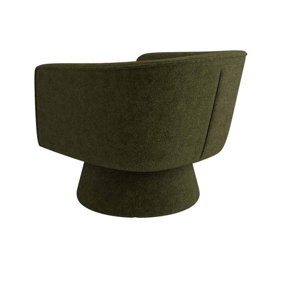 ONLY OPENED - Green Boucle Swivel Armchair - Cairo