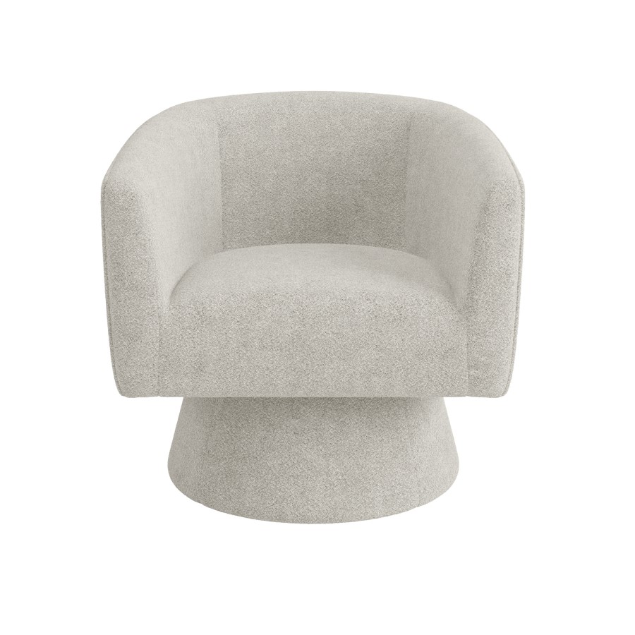 Beige Boucle Swivel Armchair - Cairo