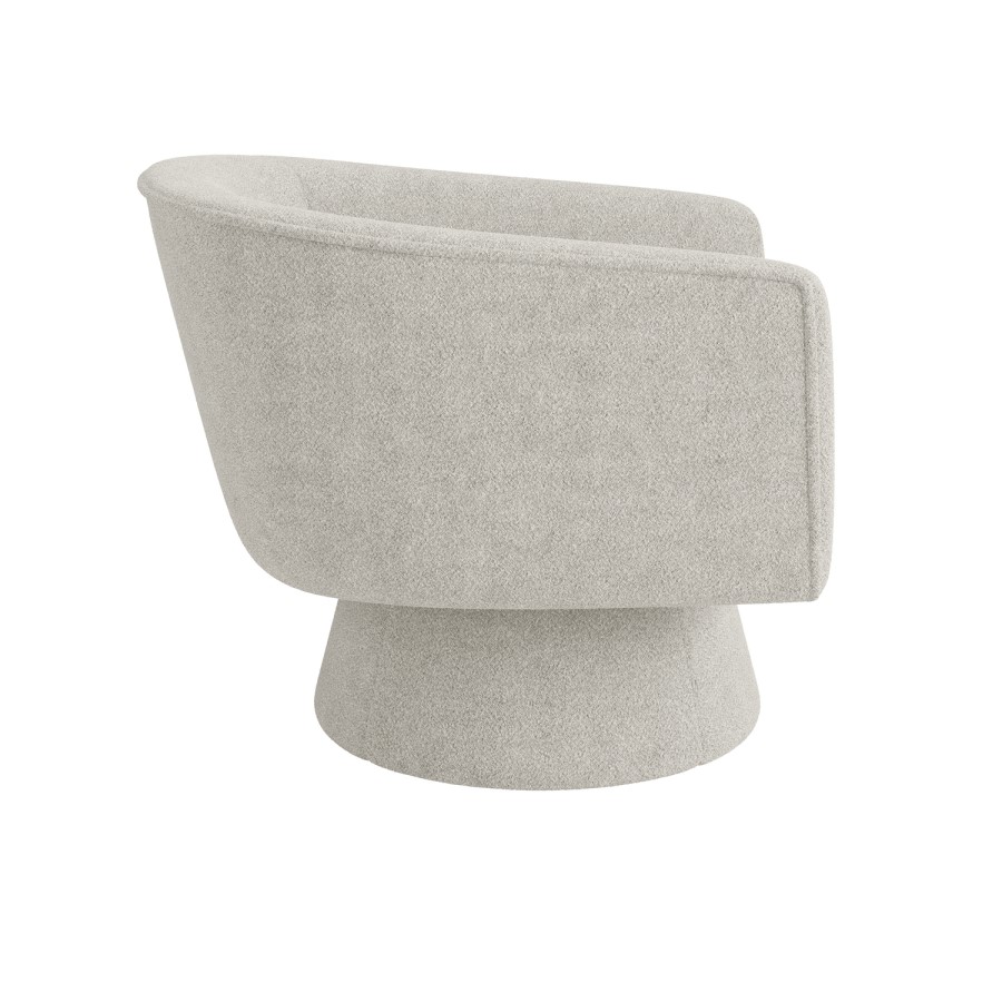 Beige Boucle Swivel Armchair - Cairo
