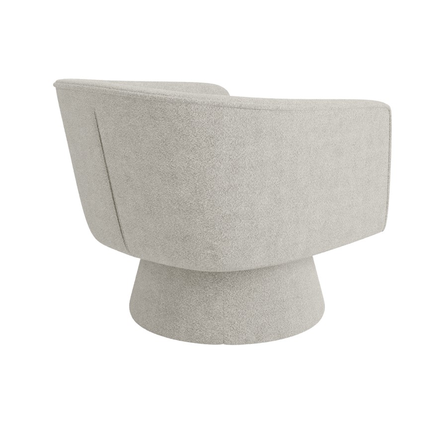 Beige Boucle Swivel Armchair - Cairo