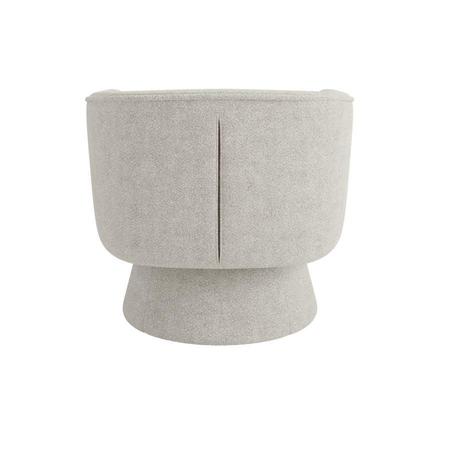 Beige Boucle Swivel Armchair - Cairo
