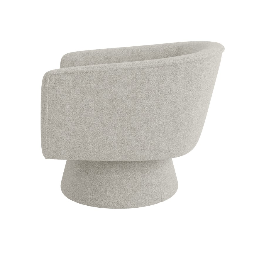 Light Grey Boucle Swivel Accent Chair - Cairo