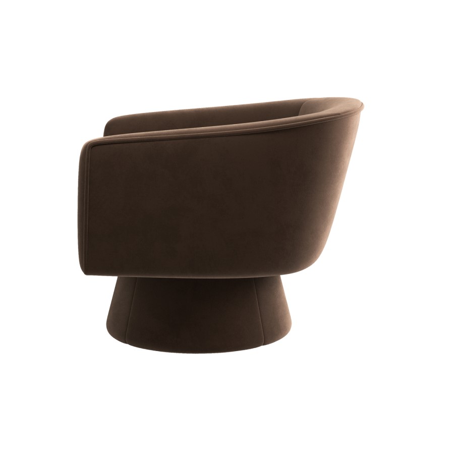 Brown Velvet Swivel Accent Chair - Cairo