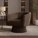 CRR004 Brown Velvet Swivel Armchair - Cairo