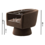 Brown Velvet Swivel Armchair - Cairo