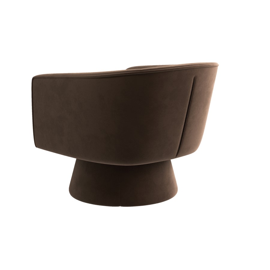 Brown Velvet Swivel Accent Chair - Cairo