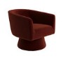 Deep Red Velvet Swivel Armchair - Cairo