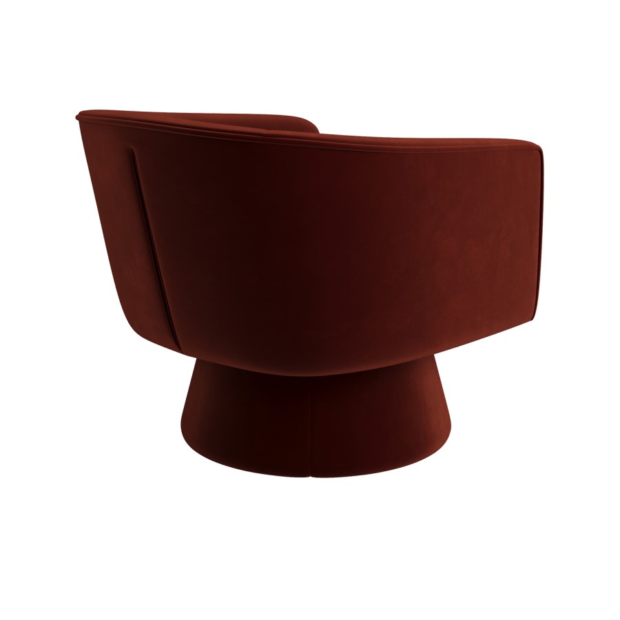 Deep Red Velvet Swivel Armchair - Cairo