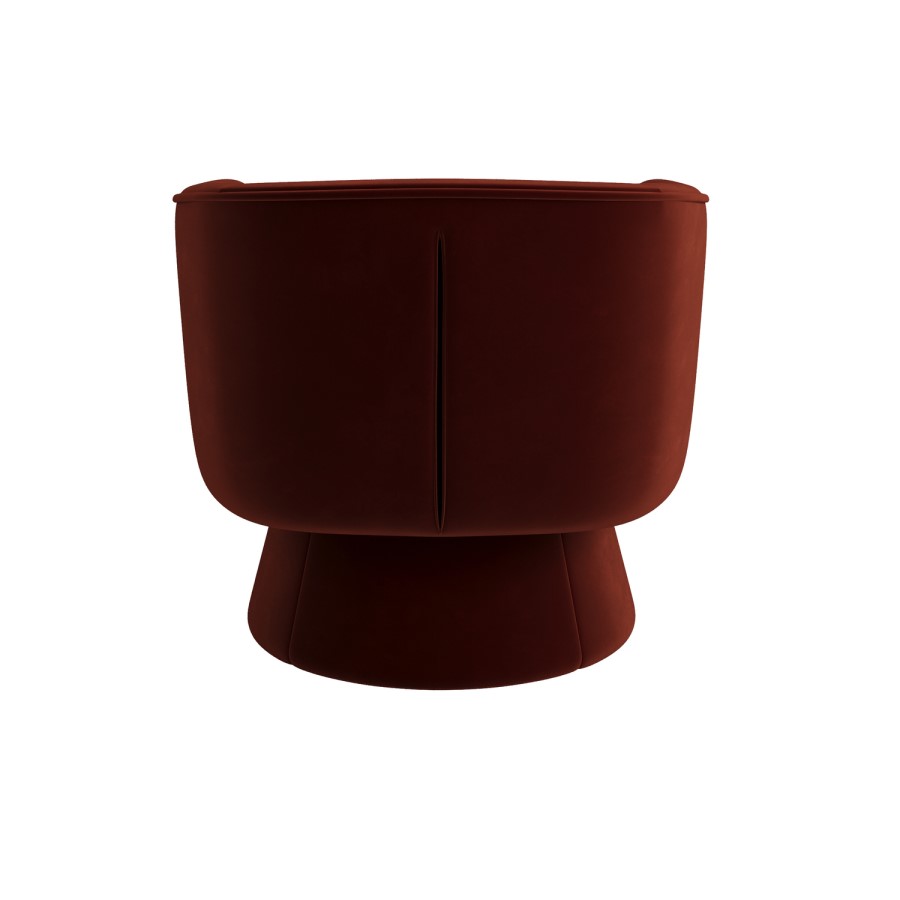 Deep Red Velvet Swivel Armchair - Cairo