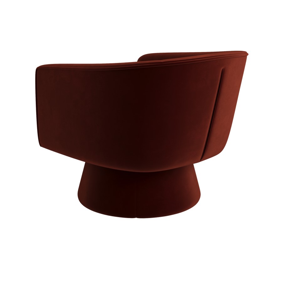 Deep Red Velvet Swivel Armchair - Cairo