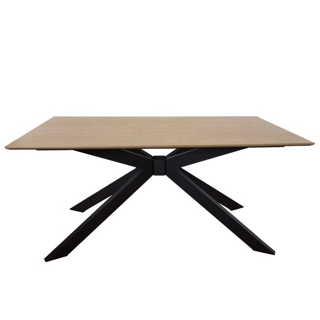 Carson Light Oak Dining Table with Black Metal Legs - Seats 6