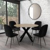 Small Light Oak Drop Leaf Space Saving Round Dining Table - Seats 2-4 - Carson
