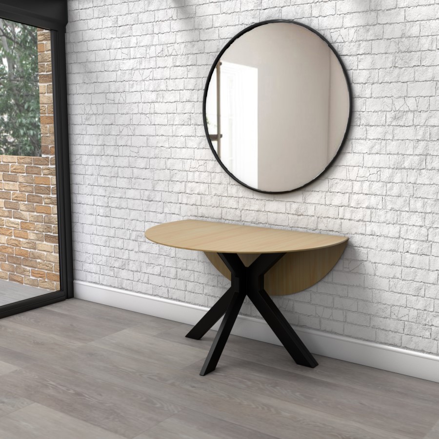 GRADE A2 - Small Round Light Oak Space Saving Dining Table - Seats 2-4 - Carson